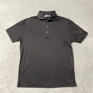 Gran Sasso Polo Shirt Mens 48 Dark Gray Cotton Minimalist Luxury Made in Italy